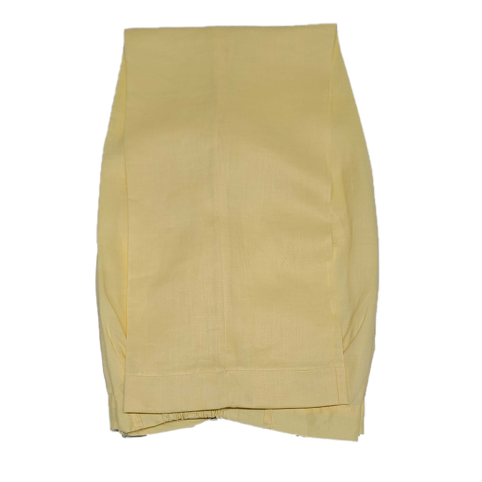 Mens Yellow Linen Shirt and Pants Casual Outfit Set