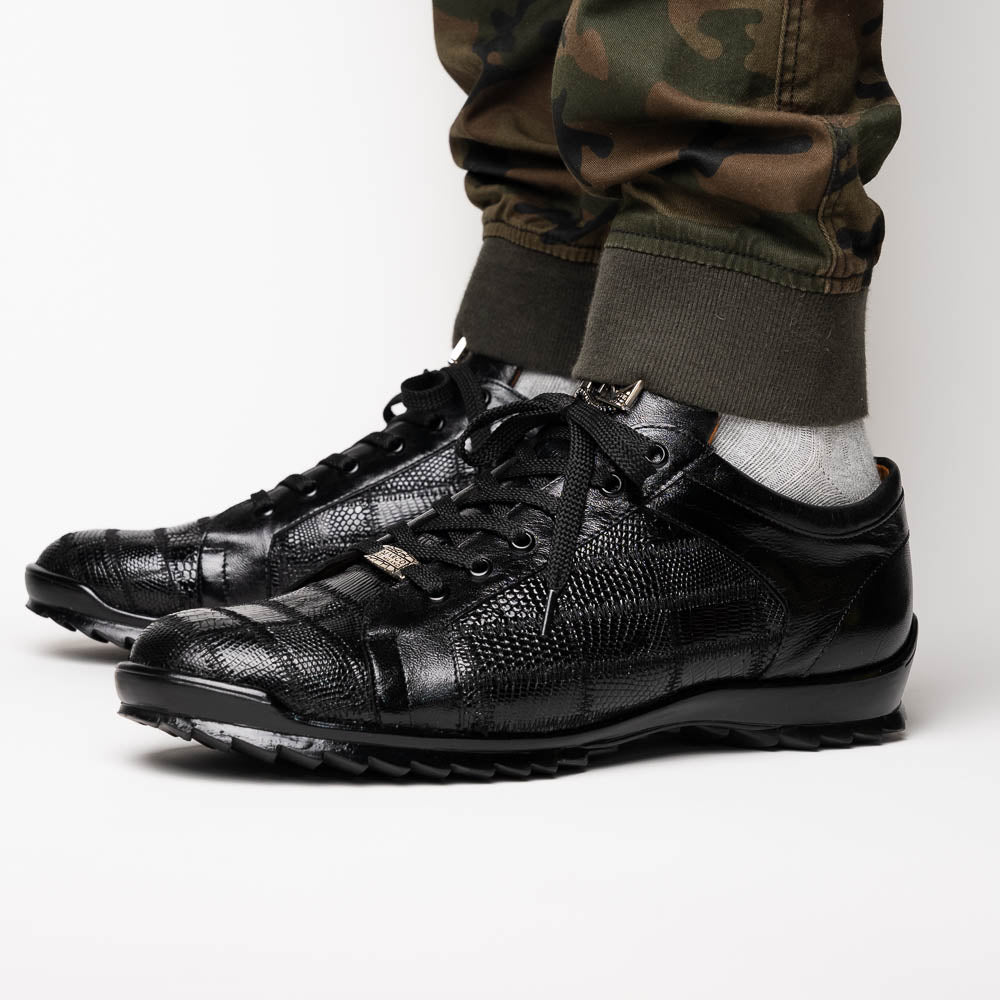 Marco Di Milano Bari Patchwork Lizard Sneakers in Black - 9