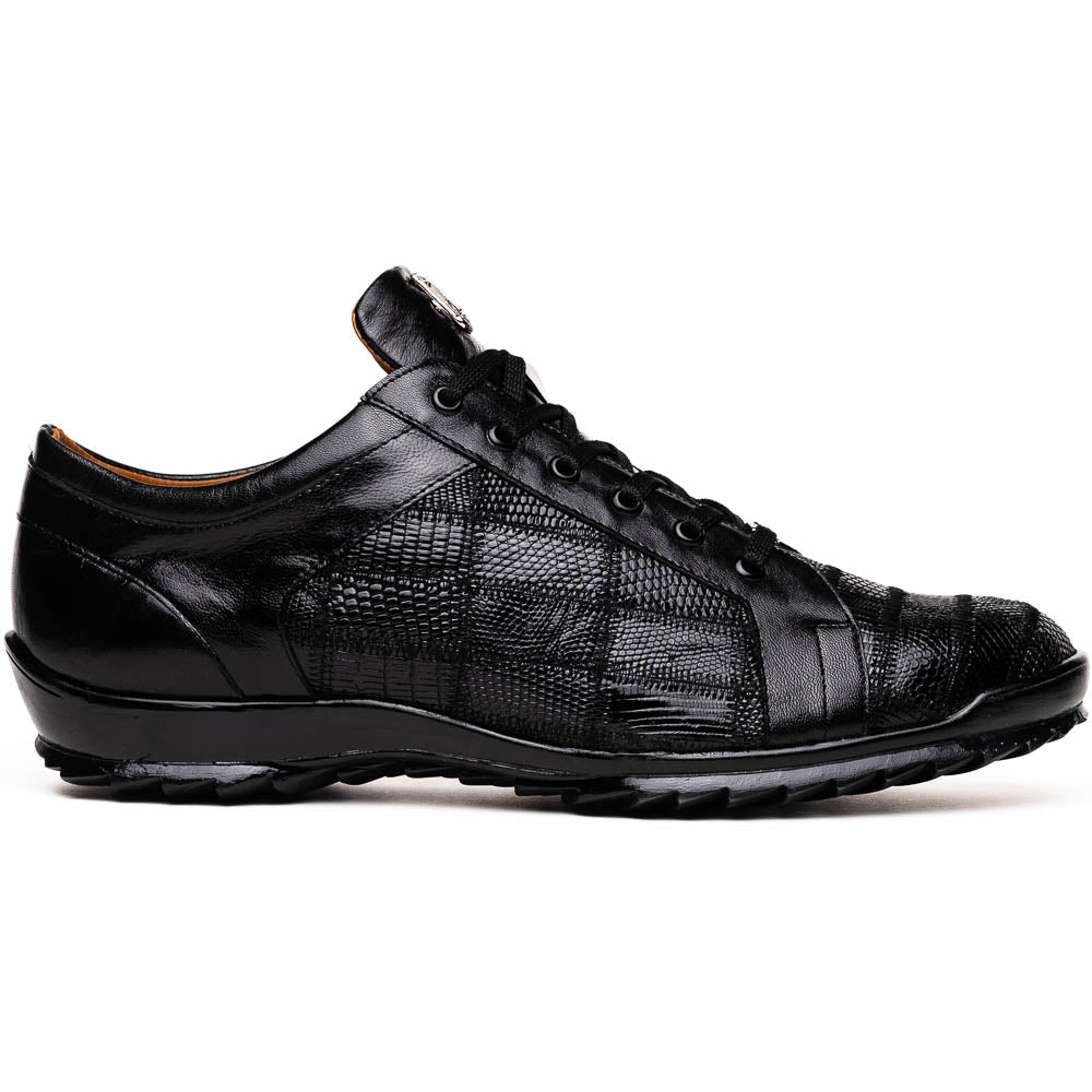 Marco Di Milano Bari Patchwork Lizard Sneakers in Black - 6