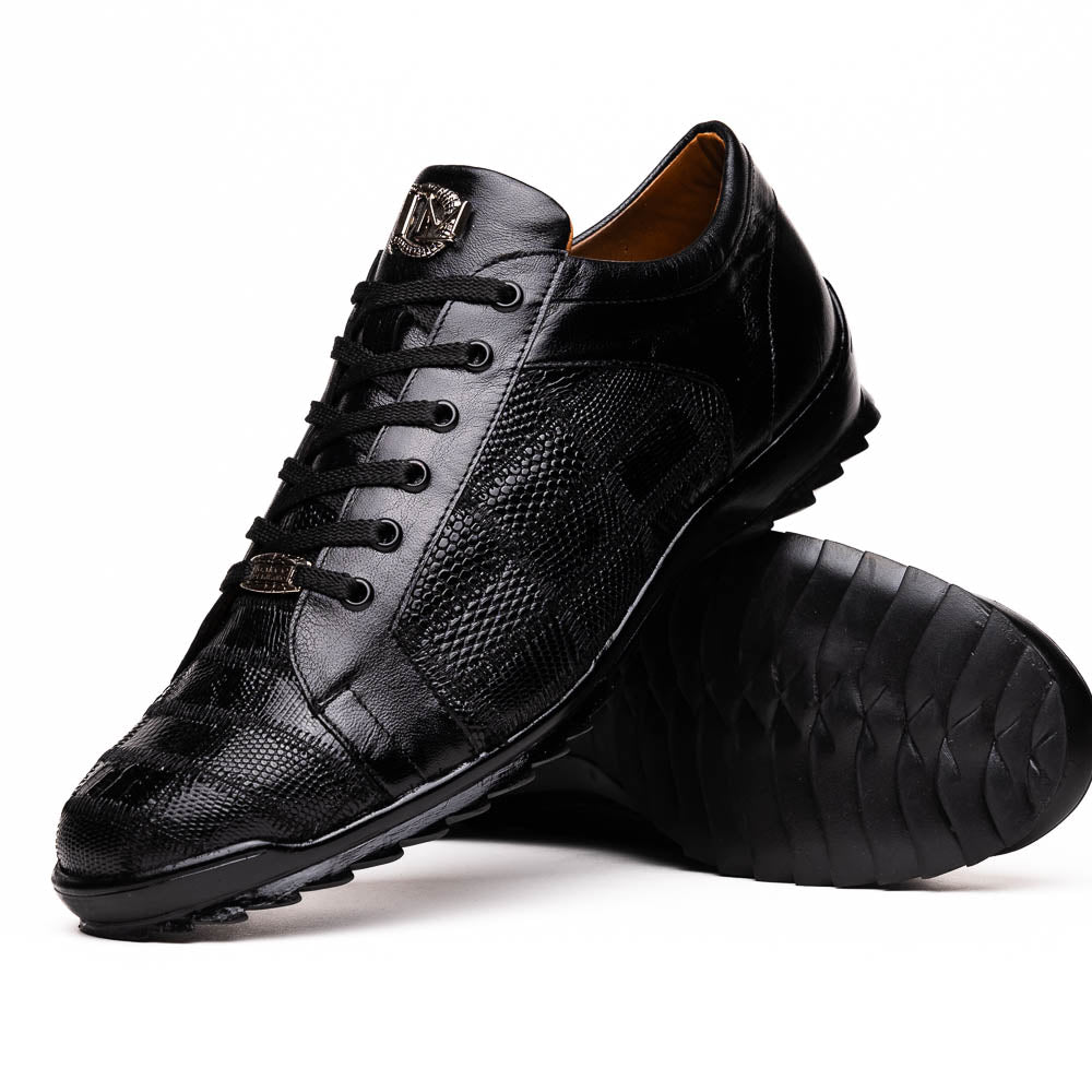 Marco Di Milano Bari Patchwork Lizard Sneakers in Black - 6