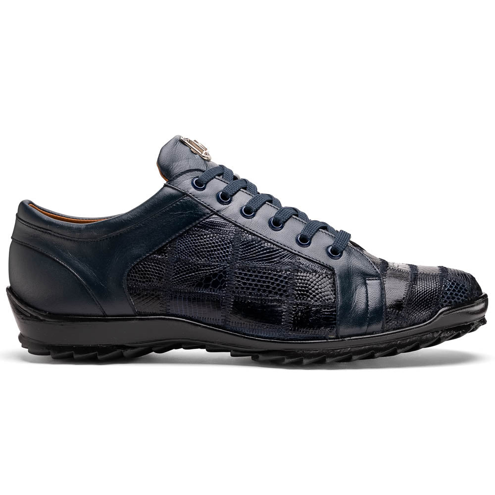 Marco Di Milano Bari Patchwork Lizard Sneakers in Navy - 8