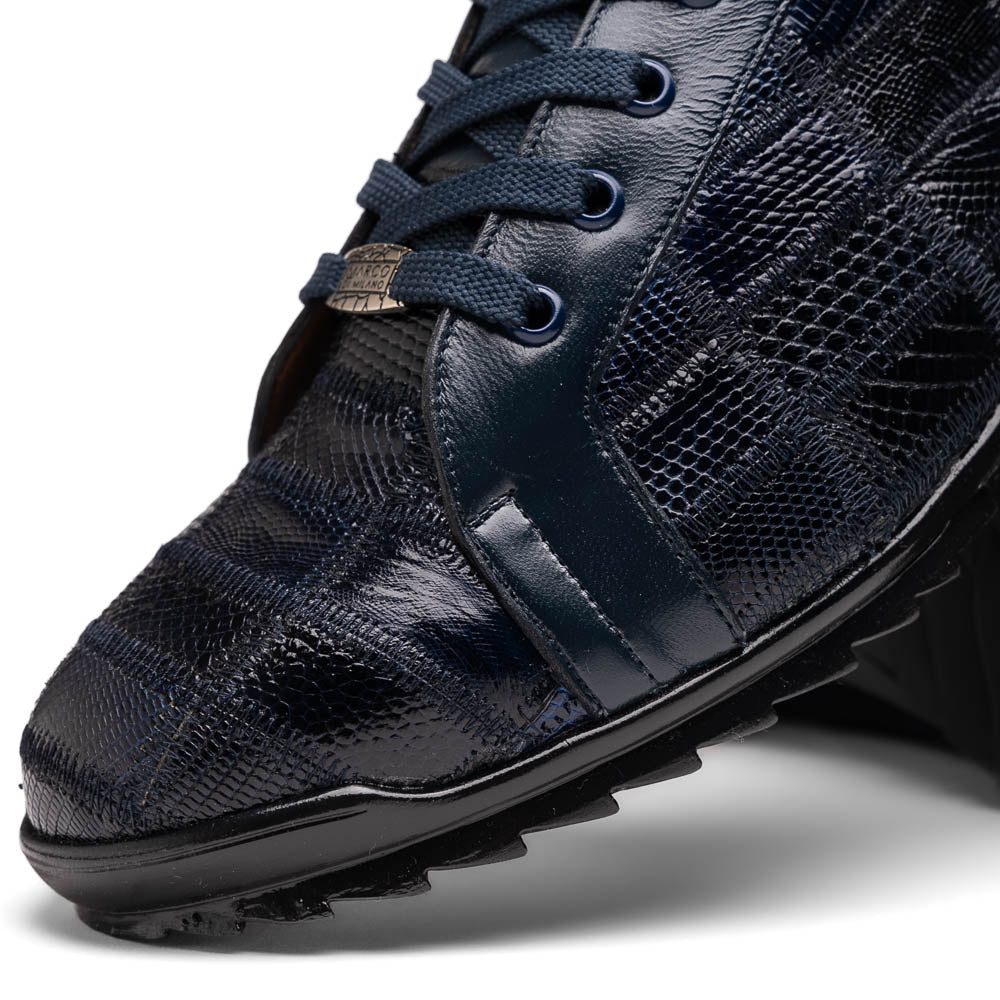 Marco Di Milano Bari Patchwork Lizard Sneakers in Navy - 8