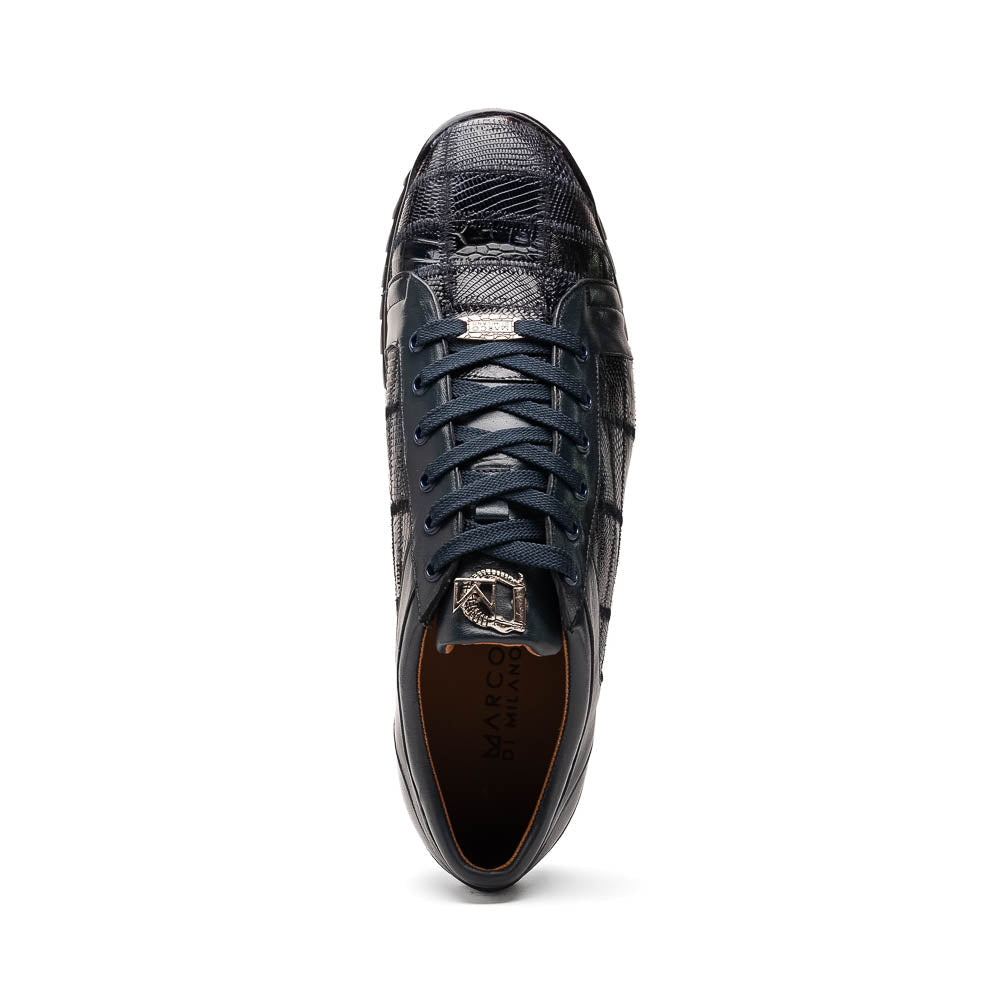 Marco Di Milano Bari Patchwork Lizard Sneakers in Navy - 8