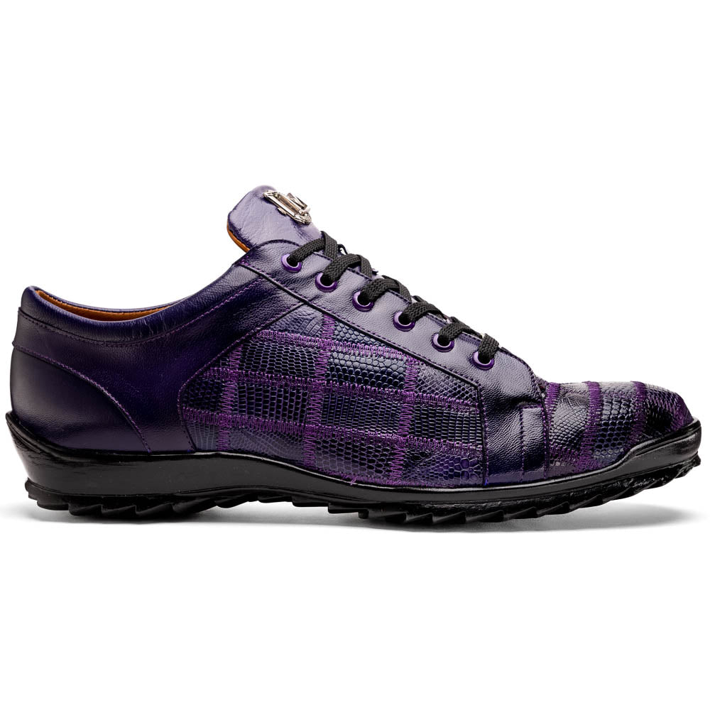 Marco Di Milano Bari Patchwork Lizard Sneakers in Purple - 8