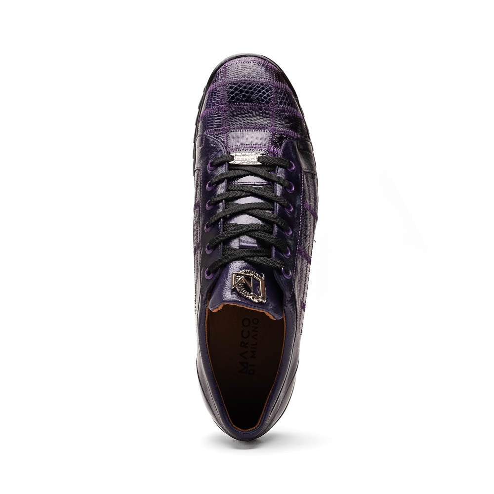 Marco Di Milano Bari Patchwork Lizard Sneakers in Purple - 8