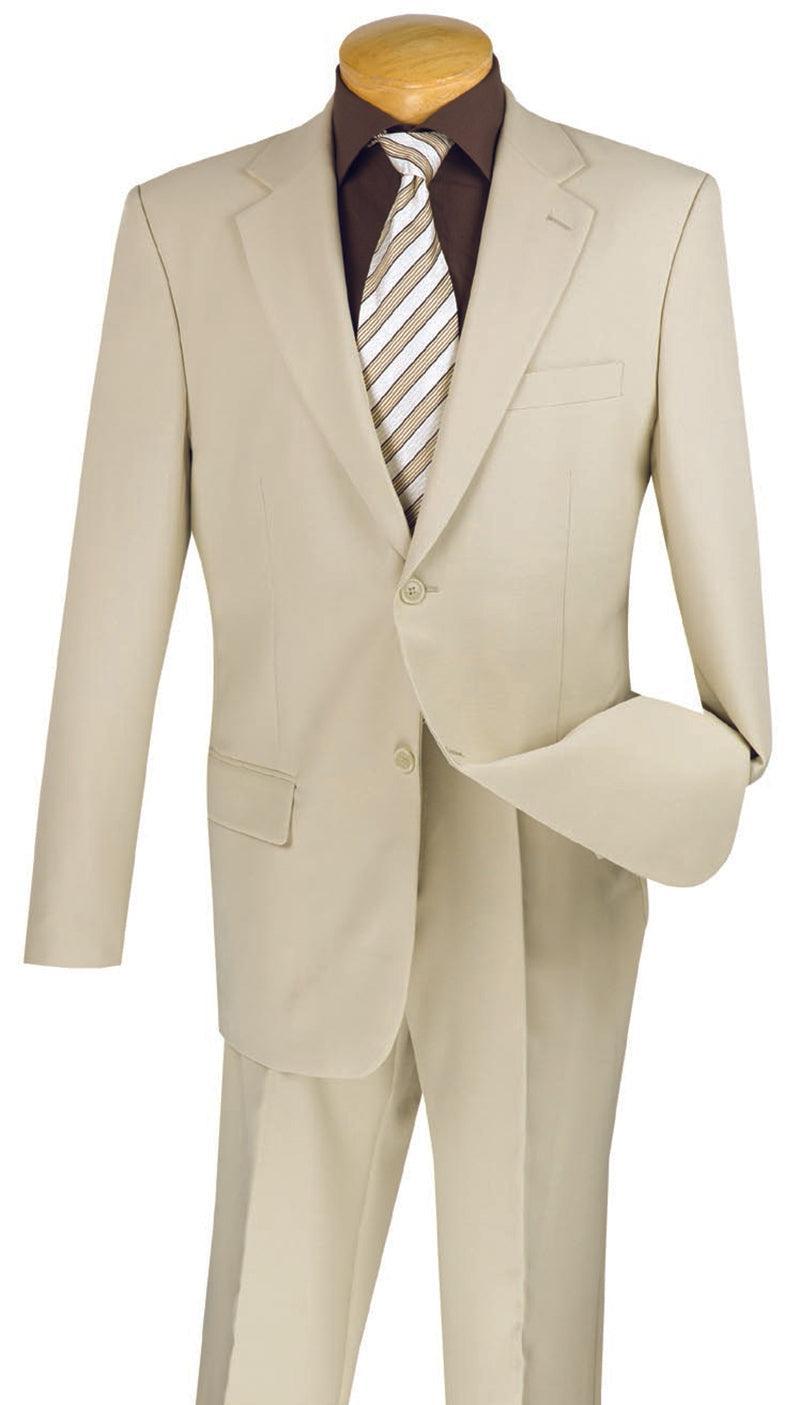 Beige Regular Fit 2 Piece Suit - 38 Short  - 32 Waist