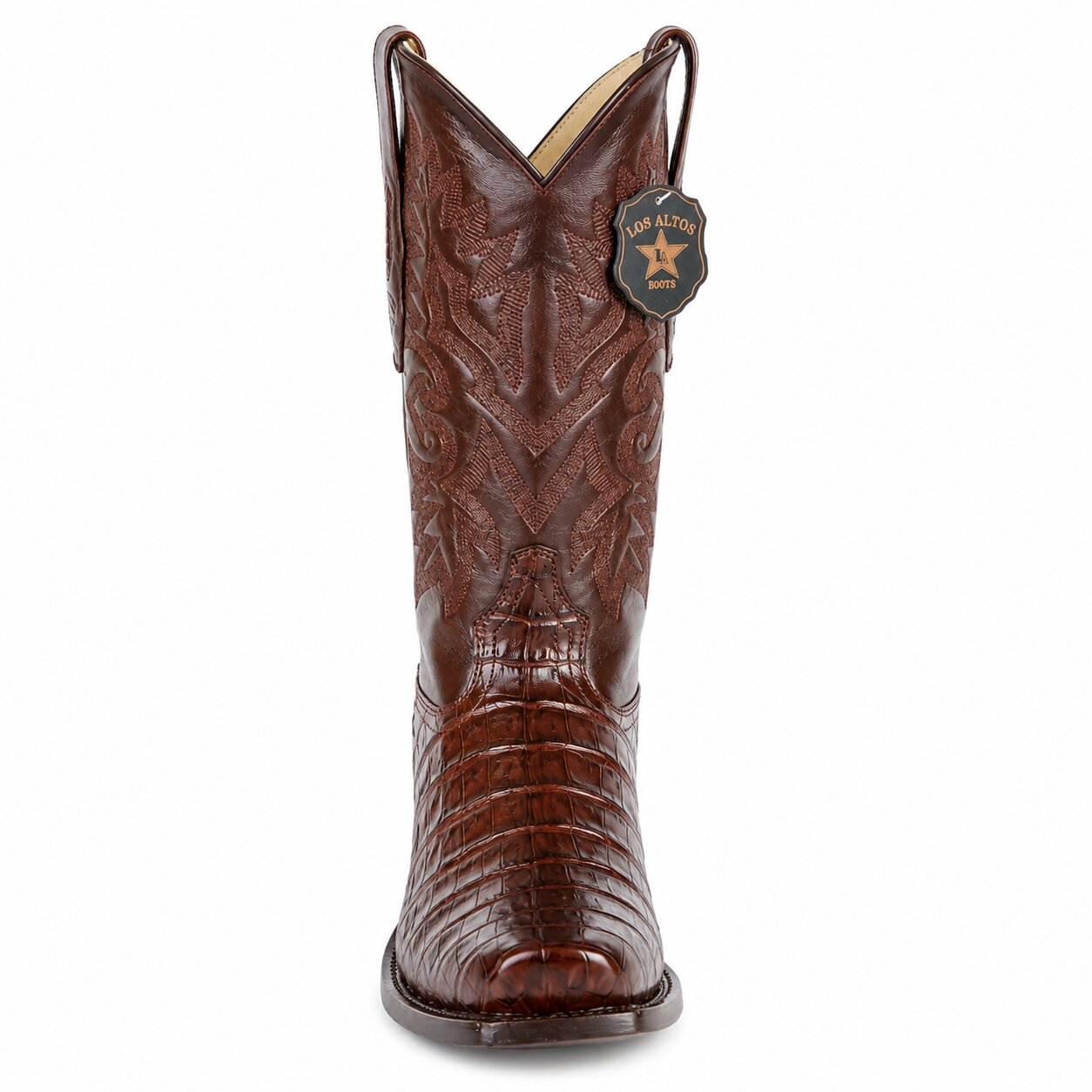 Los Altos Belly 7 Toe Brown Caiman Boots-New Designer Collection