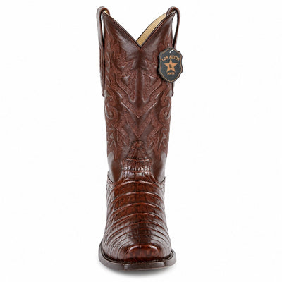 Los Altos Belly 7 Toe Brown Caiman Boots-New Designer Collection