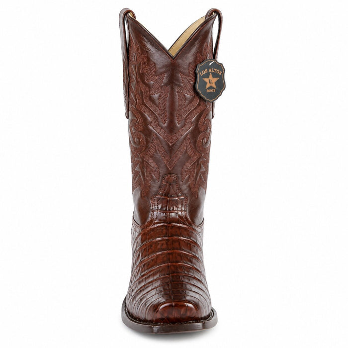 Los Altos Belly 7 Toe Brown Caiman Boots-New Designer Collection