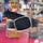 Black Ostrich Belt With Stylish Square Buckle