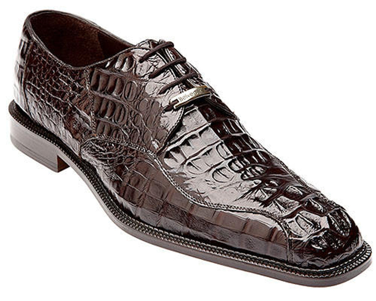 Belvedere Chapo Men's Brown Genuine Crocodile Shoe Oxford Chapo - 9.5 M