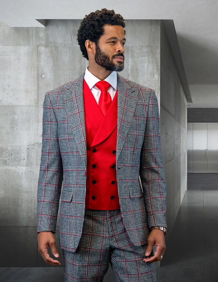 Vibrant Men's 3 PiecePurple Wool Suit 100% Luxury Wool Statement
