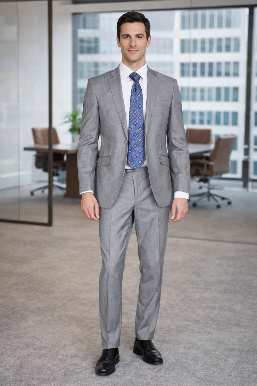 Bertolini 2Pc & 3PC Lt. Gray Two-button Wool & Silk Blend Suit - 36 Short