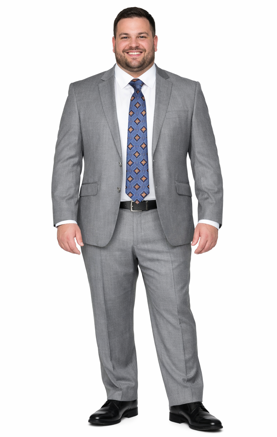 Bertolini 2Pc & 3PC Lt. Gray Two-button Wool & Silk Blend Suit - 36 Short