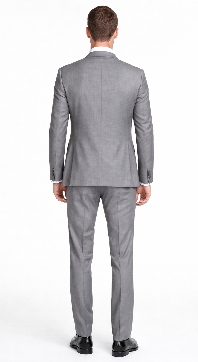 Bertolini 2Pc & 3PC Lt. Gray Two-button Wool & Silk Blend Suit - 36 Short