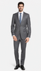 Bertolini 2PC Gray Two-button Suit Wool & Silk