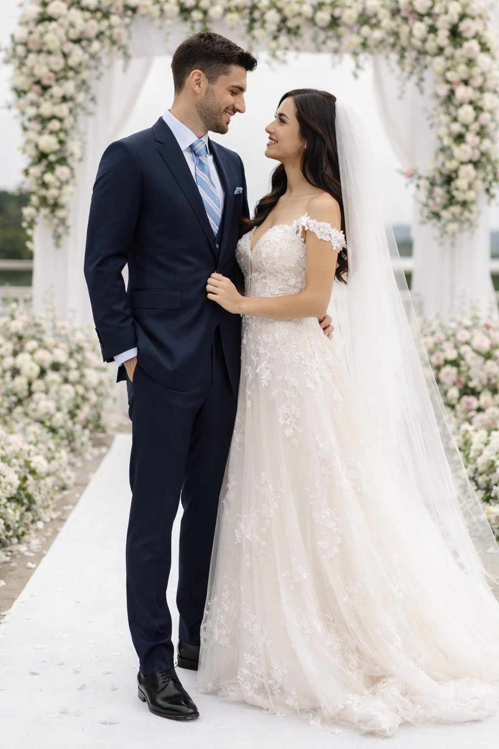 Bertolini 3 Piece Wool/Silk Solid Navy Suit - 34 Short or Extra Small