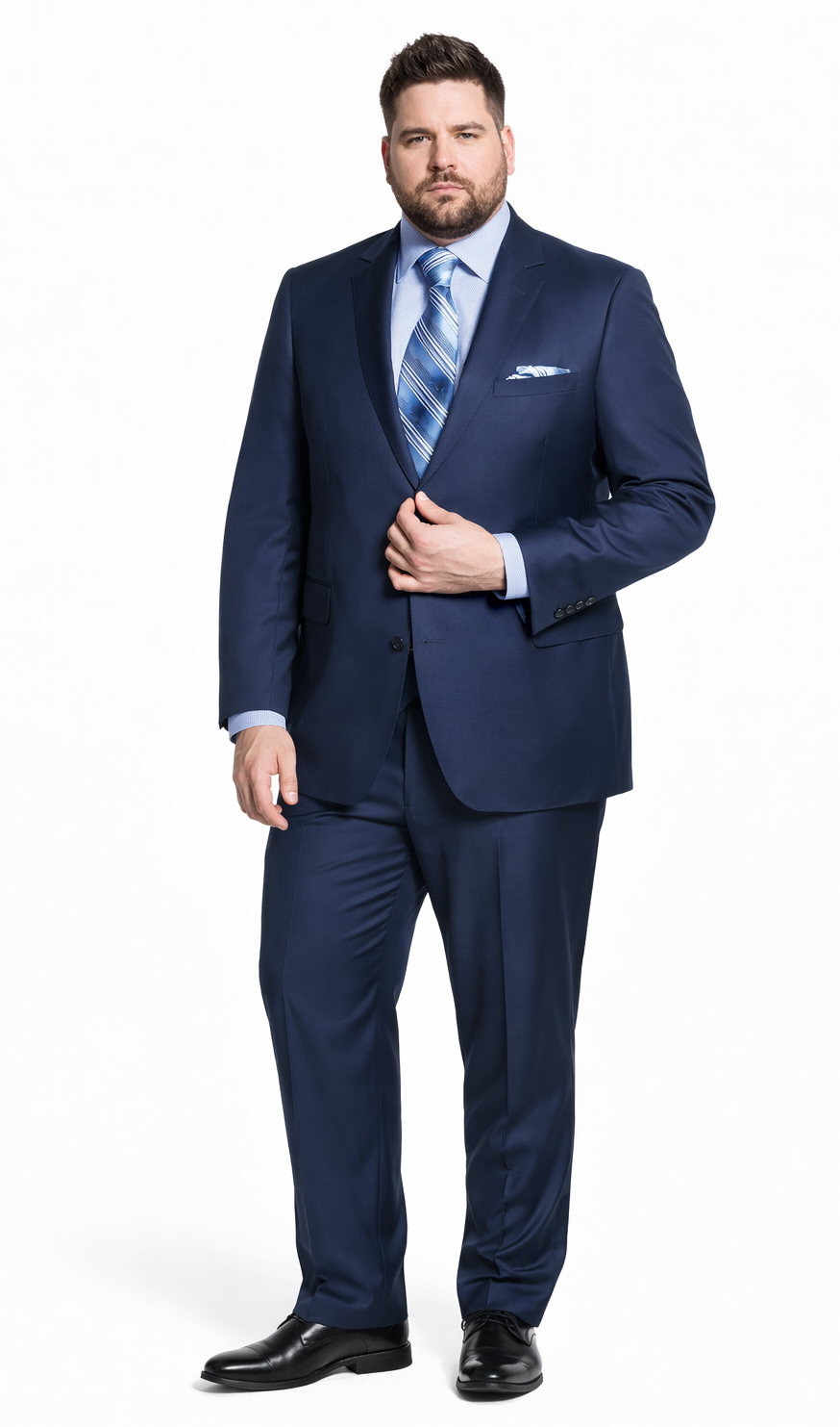 Bertolini Wool & Silk 2Pc French Blue Suit - 34 Short or Extra Small