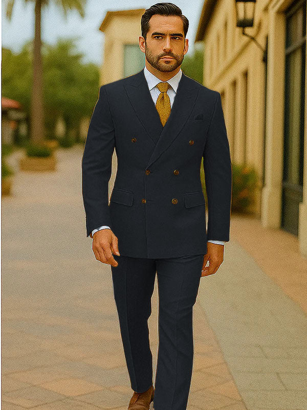 Double Breasted Suit Charcoal