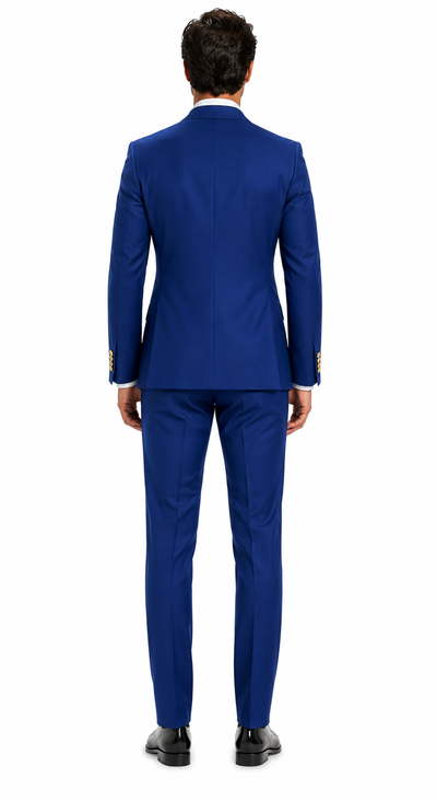 Best  Mens Designer Modern Fit Double Breasted Wool Suit with Gold Buttons in Midnight Blue - For Men  Fashion Perfect For Wedding or Prom 2026 or Business  or Church