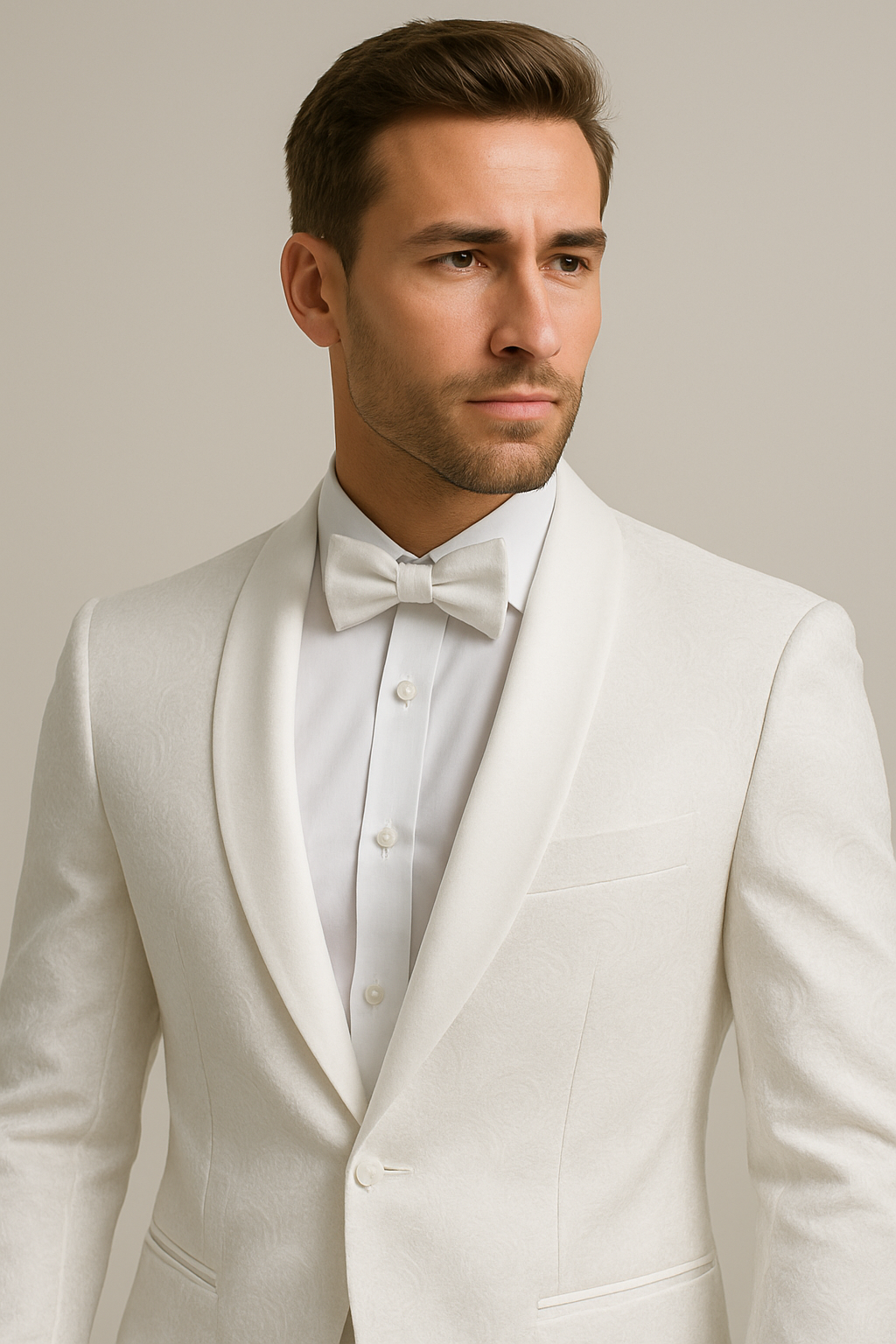 Best  Mens Slim Fit Swirl Paisley Prom 2026 Tuxedo Dinner Jacket in White  - For Men  Fashion Perfect For Wedding or Prom 2026 or Business  or Church
