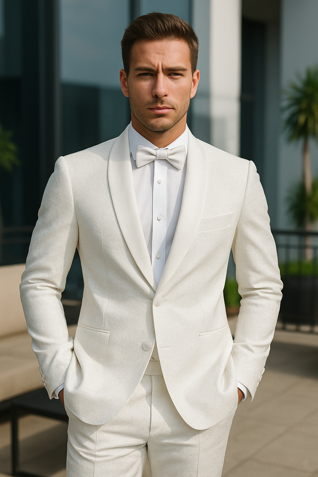 Best  Mens Slim Fit Swirl Paisley Prom 2026 Tuxedo Dinner Jacket in White  - For Men  Fashion Perfect For Wedding or Prom 2026 or Business  or Church