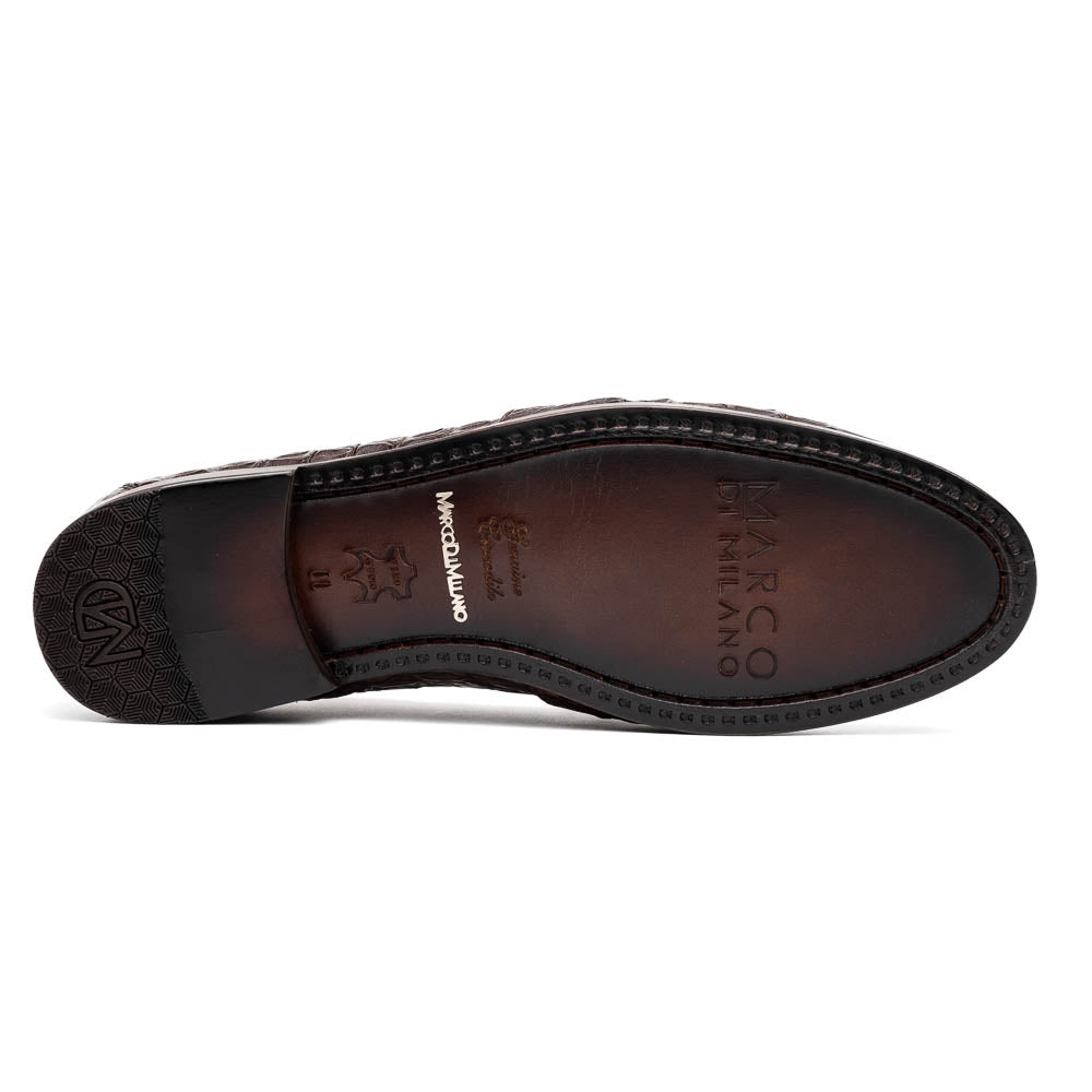 Marco Di Milano Bianchi Brown Caiman Crocodile Tassel Loafers - 8