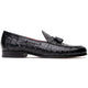 Marco Di Milano Bianchi Caiman Crocodile Tassel Loafers Black