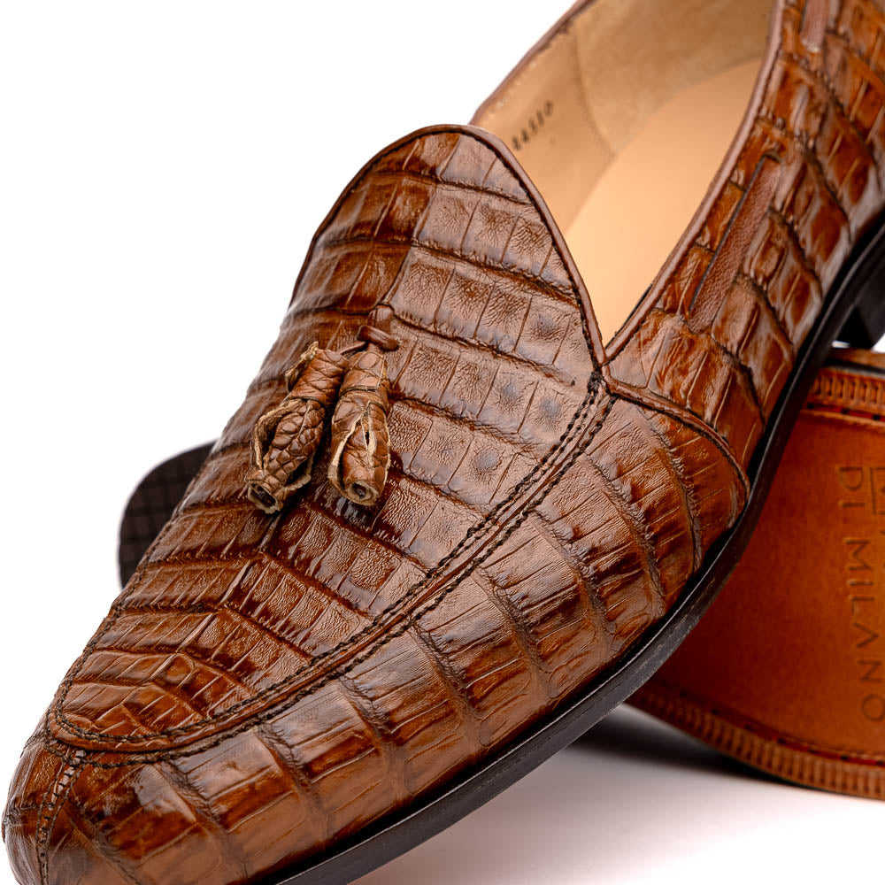 Marco Di Milano Bianchi Bay Apache Caiman Crocodile Tassel Loafers - 8