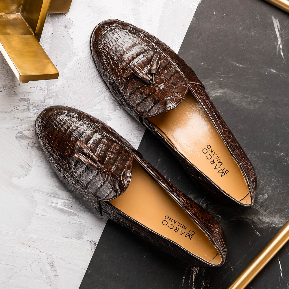 Marco Di Milano Bianchi Brown Leather Luxury Shoe - 8 USA