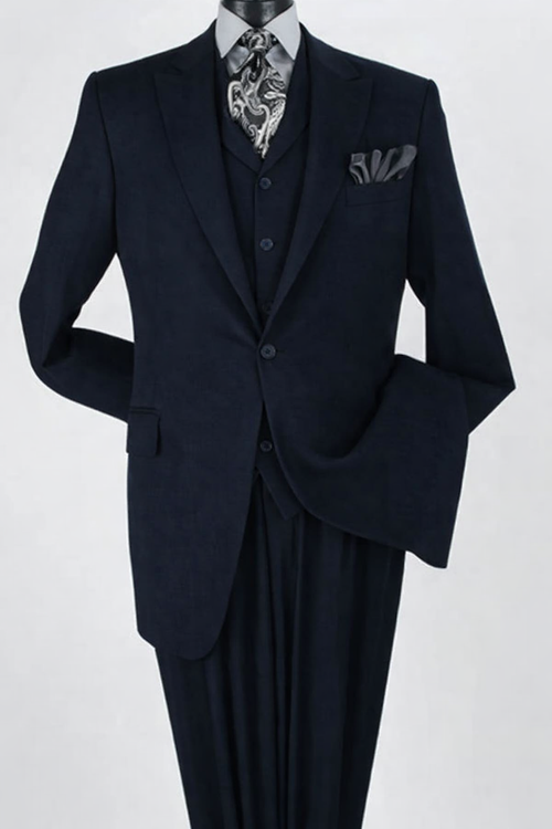 Big and Tall Business Suits - Suits For Big Man - Large Men's Black Vested Suits