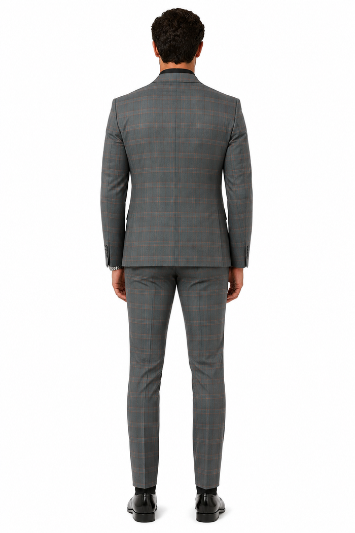 Big and Tall Business Suits - Suits For Big Man - Large Men's Grey  Windowpane   Vested Suits