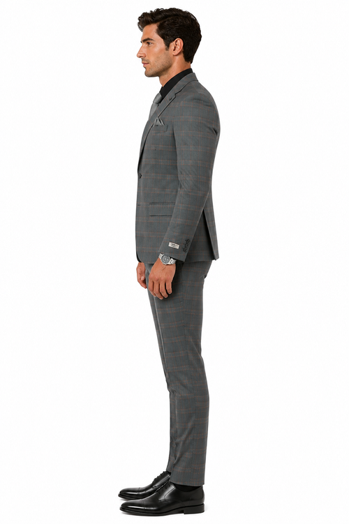 Big and Tall Business Suits - Suits For Big Man - Large Men's Grey  Windowpane   Vested Suits