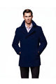 Men's Navy Blue Six Button Wool Fabric Big And Tall Designer Men's Wool Men's Peacoat Sale ~ Winter Coats