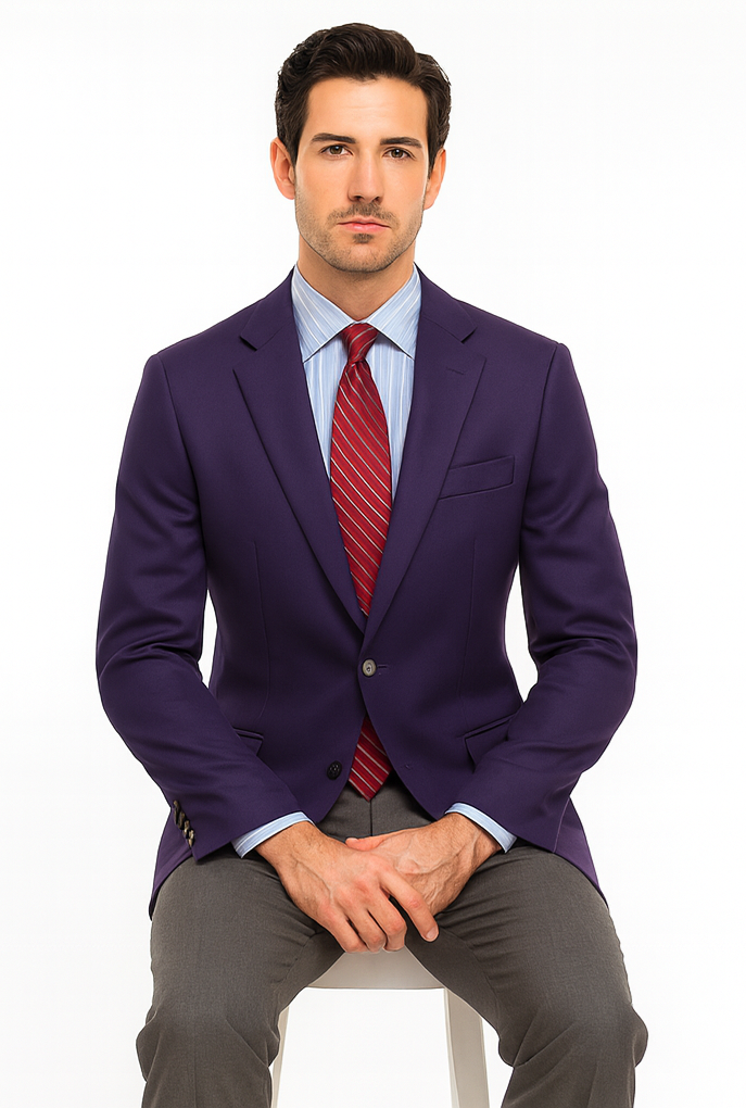 Big and Tall & Extra Long Sizes Men's Blazer With Brass Buttons-New Designer Collection - 36 Short