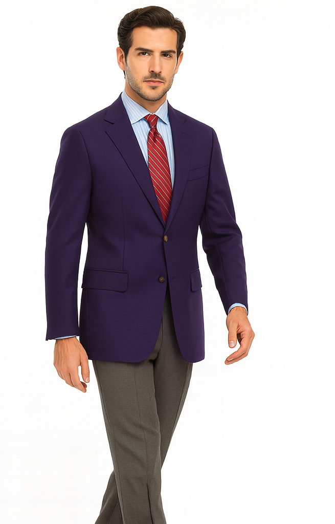 Big and Tall & Extra Long Sizes Men's Blazer With Brass Buttons-New Designer Collection - 36 Short