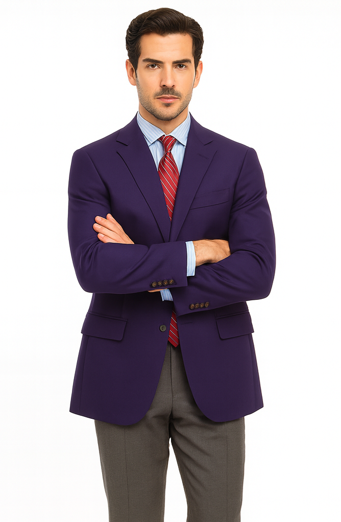 Big and Tall & Extra Long Sizes Men's Blazer With Brass Buttons-New Designer Collection - 36 Short