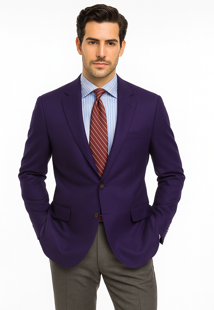 Big and Tall & Extra Long Sizes Men's Blazer With Brass Buttons-New Designer Collection - 36 Short