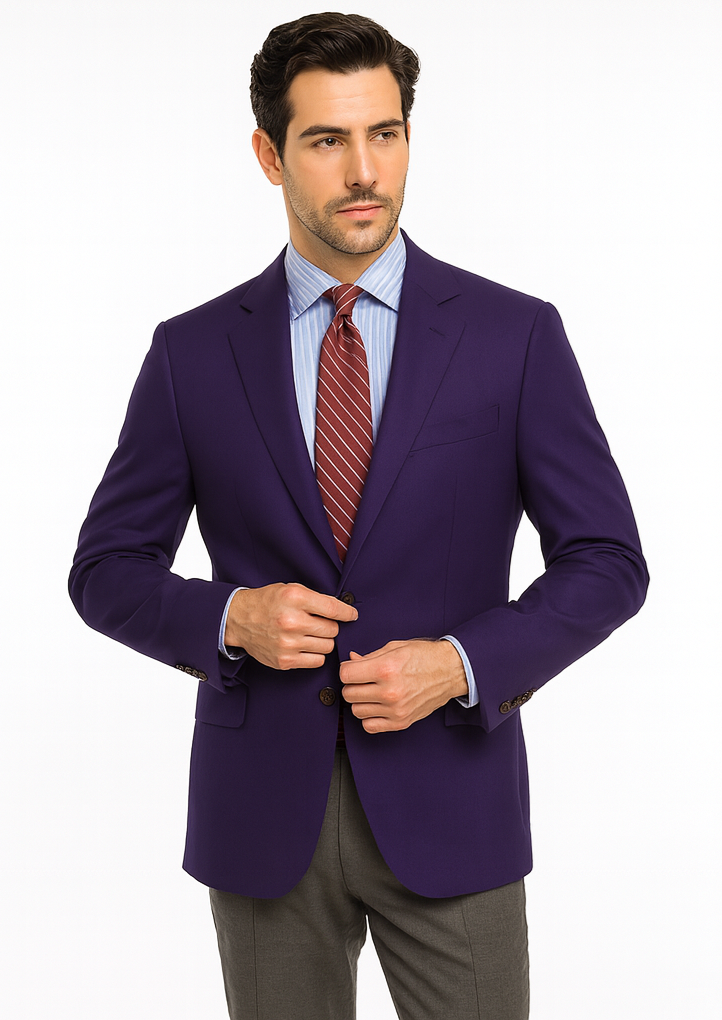 Big and Tall & Extra Long Sizes Men's Blazer With Brass Buttons-New Designer Collection - 36 Short