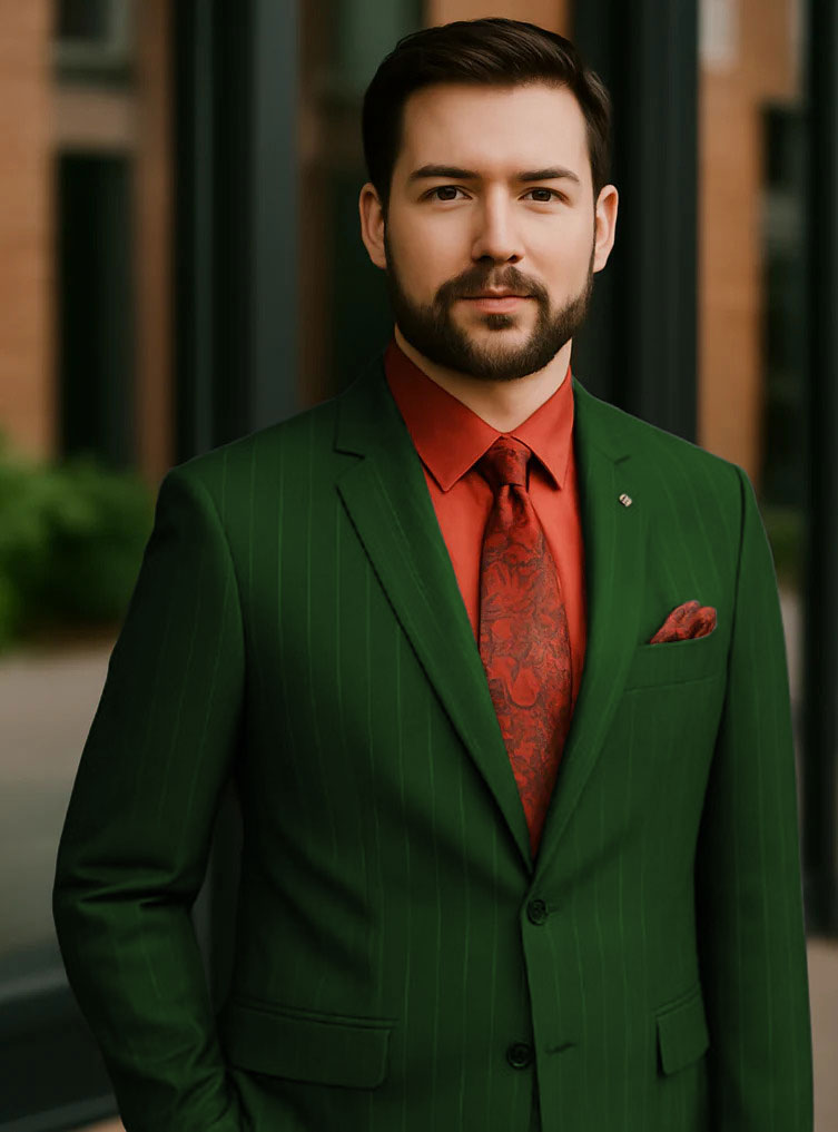 Big And Tall Grey Pinstripe Vested Suit tuxedo - 52 Long