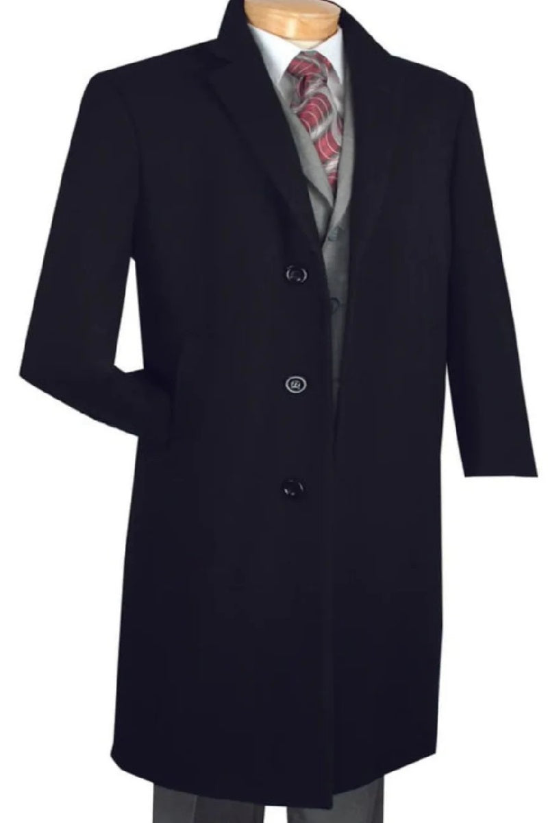 Milan Collection - Wool and Cashmere Regular Fit Dress Black Top Coat - Coat Size 38