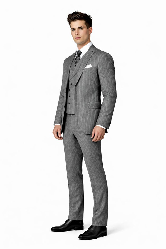 Big and Tall Suit - Grey Big and Tall Regular Fit 3 PC Suit-New Designer Collection