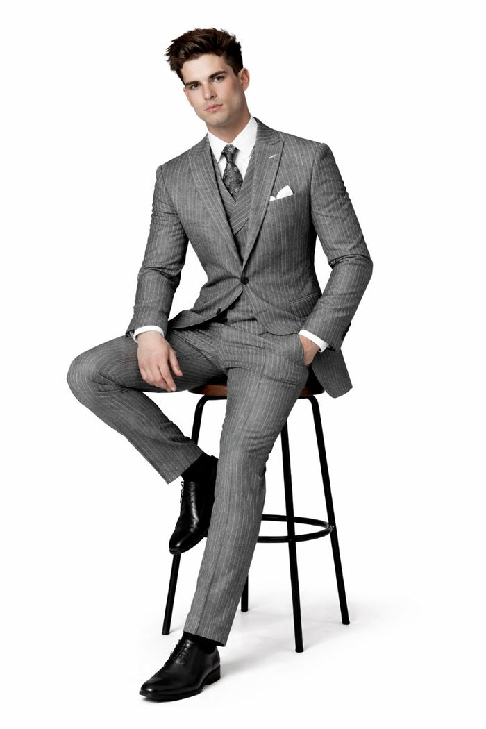 Big and Tall Suit - Grey Big and Tall Regular Fit 3 PC Suit-New Designer Collection