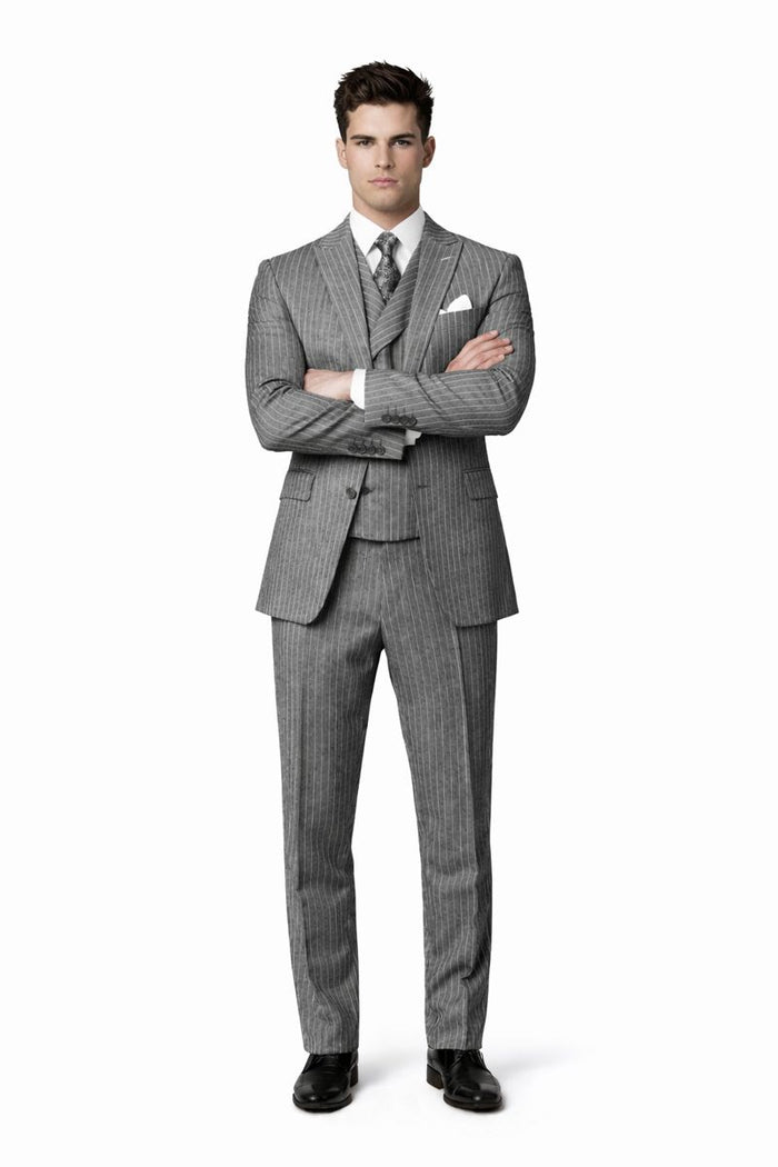 Big and Tall Suit - Grey Big and Tall Regular Fit 3 PC Suit-New Designer Collection