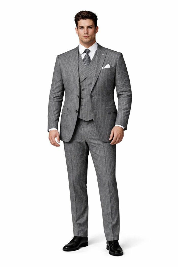 Big and Tall Suit - Grey Big and Tall Regular Fit 3 PC Suit-New Designer Collection