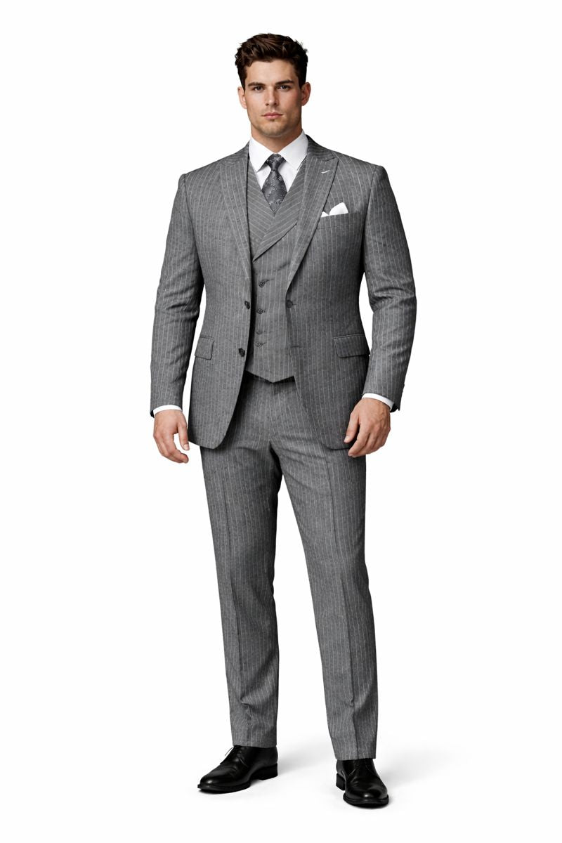 Big and Tall Suit - Grey Big and Tall Regular Fit 3 PC Suit-New Designer Collection