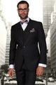 Big and Tall Suit - 3 PC Black Extra Long Modern Fit Suit