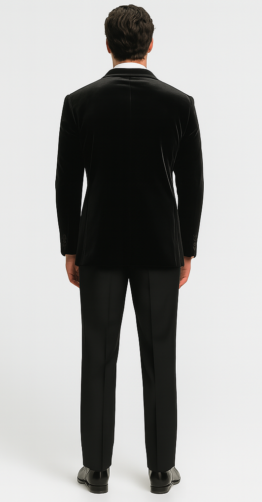 Big and Tall Velvet Blazer in Color Black  - Sportcoat  Rhinestone-Embedded  Stacy Adams $179 - 34 Short or Extra Small