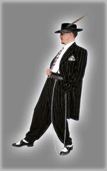 Dark Navy Blue Pinstripe Zoot Suit - Gangster Suit - 1920 Suit-New Designer Collection - 34 Short or Extra Small