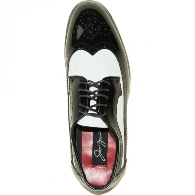Black & White Wingtip Men's Tuxedo Shoes – Vintage Gatsby Spat Dress Shoes - 6